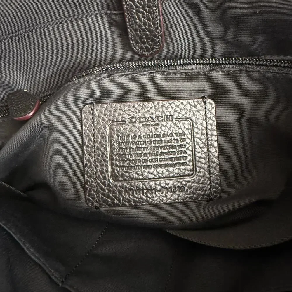 Coach Hamilton Bag Pebbled Leather Briefcase Business Travel G1761- F11319 Black